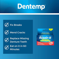 Mixing tools and instruction sheet for denture repair