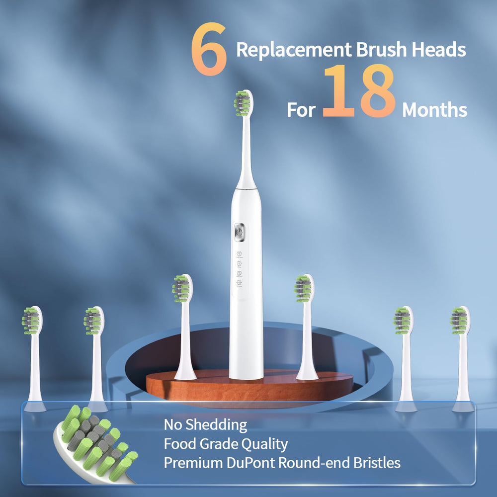 Six-pack brush heads close-up