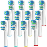 Replacement brush heads for Oral-B Braun Double Clean – 12 pack (front view)