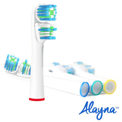 Close-up of replacement brush heads compatible with Oral-B Braun Double Clean