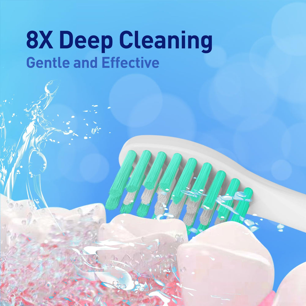 Medical grade bristles and blue indicator bristles for replacement heads