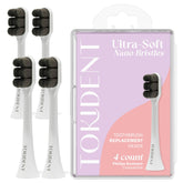 Tokident ultra-soft replacement brush heads for Philips Sonicare - charcoal black, front view