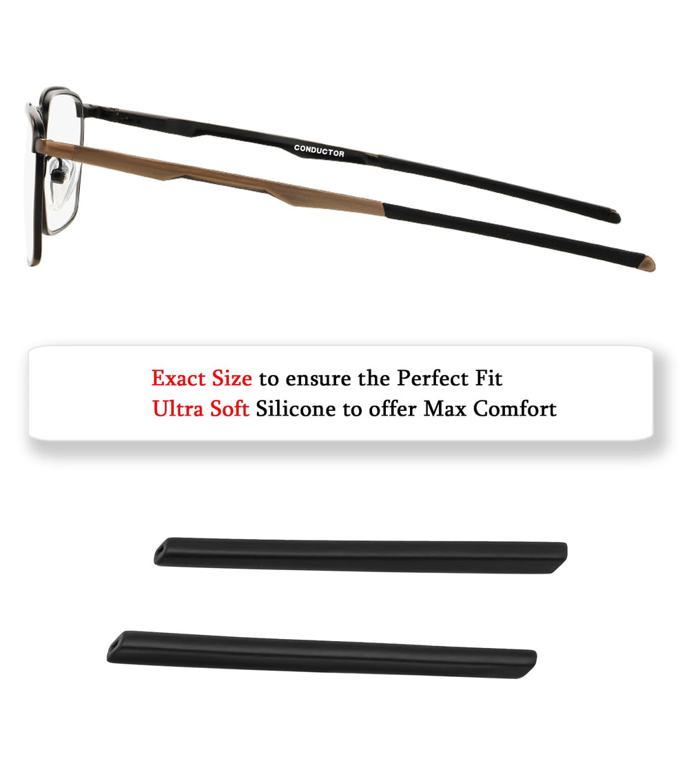 Soft silicone earsocks compatible with Oakley Conductor OX3186 OX3187 - Black