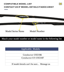 TenDye Optics replacement earsocks package for Oakley Conductor OX3186 OX3187 - Black