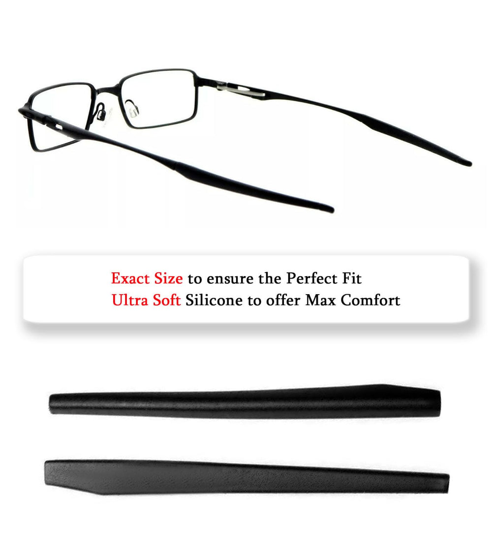 Soft black silicone earsocks compatible with Oakley Mono Shock OX3098