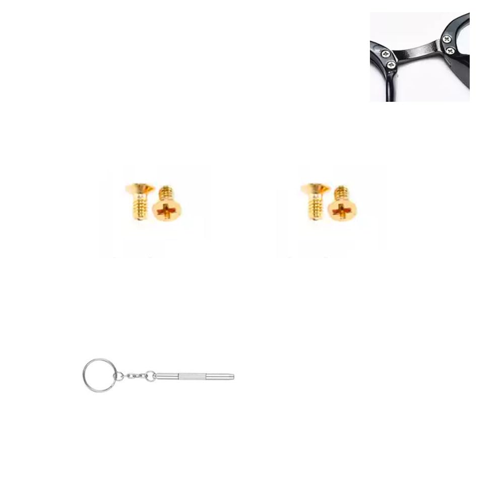 Gold stainless steel hinge screws for sunglasses