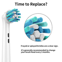 White replacement heads for Oral-B Braun compatibility