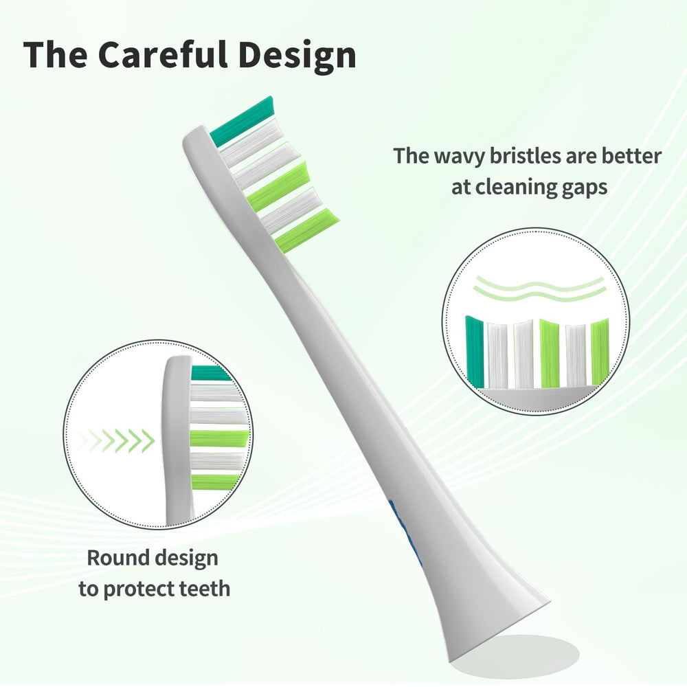 Curved bristles designed to clean gaps between teeth