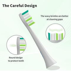 Curved bristles designed to clean gaps between teeth