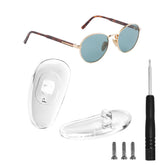 Replacement 14.5mm screw-in nose pads in silver for Prada eyeglasses