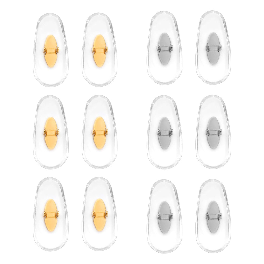 Gold and silver replacement Ray-Ban clip-on nose pads, 6 pairs
