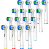 16-pack replacement toothbrush heads with four color rings for family sharing