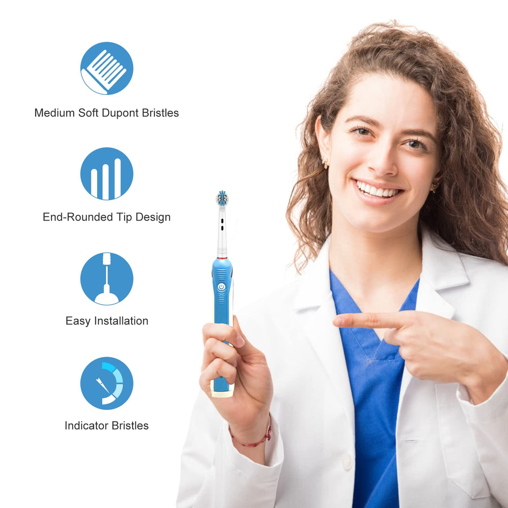 10-pack replacement toothbrush heads with five head types