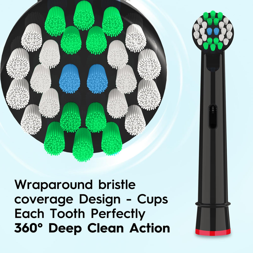 Macro view of high-density DuPont bristles on a replacement head