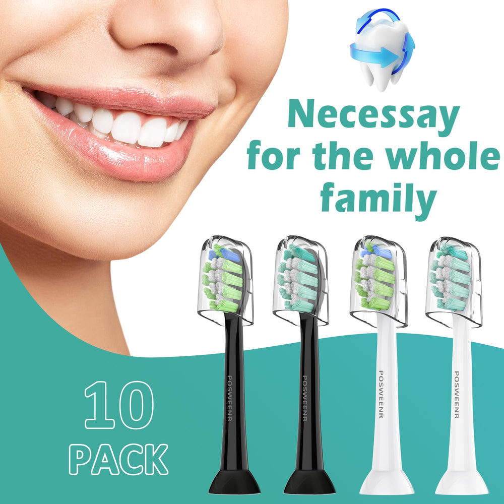 Flat lay packaging of 10 heads with caps for family use