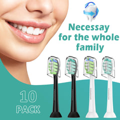 Flat lay packaging of 10 heads with caps for family use