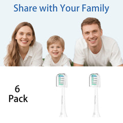 Six-pack replacement heads ready for use on Sonicare
