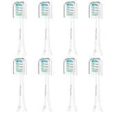 Eight-pack replacement toothbrush heads compatible with Philips Sonicare