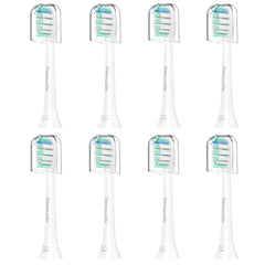 Eight-pack replacement toothbrush heads compatible with Philips Sonicare