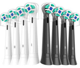 Eight-pack replacement heads for Oral-B iO in white and black