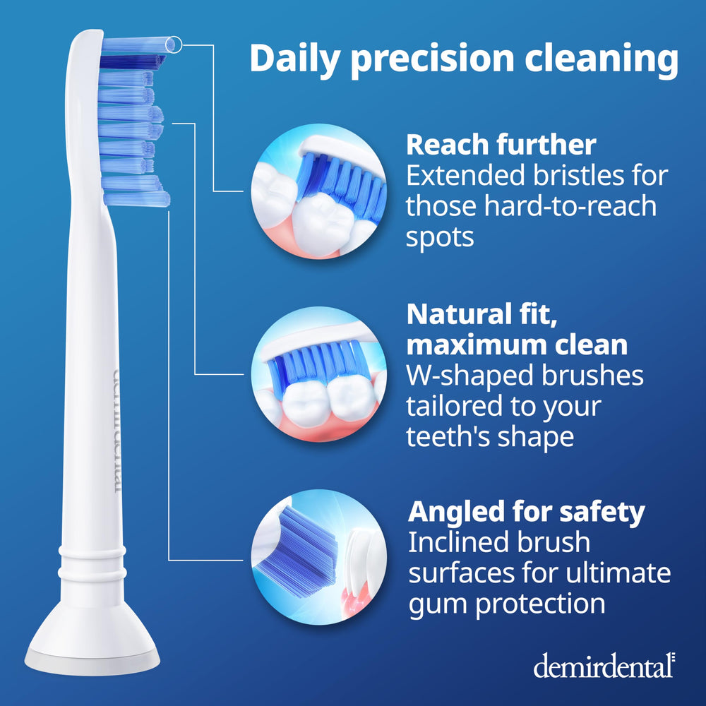 Close-up of white Sonicare replacement head bristles