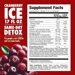 Rescue Detox ICE Cranberry bottle closeup highlights refreshing flavor and easy use