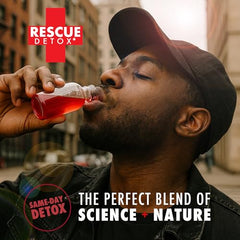 Rescue Detox ICE Shot capsules-pack image showcases extra strength option.
