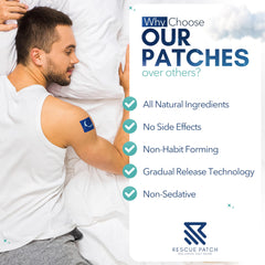 Relaxation-focused, melatonin-free sleep patch in bottle