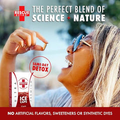 Rescue Detox ICE CAPS 12ct packaging box on display