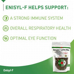 Recloseable 6.4 oz bag of Enisyl-F Lysine Bites