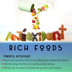 Rear label of Research Labs astaxanthin softgels bottle