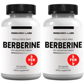 Research Labs berberine 1500mg bottle with BerberQuil support