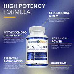 Close-up of Research Verified Joint Support bottle with label visible