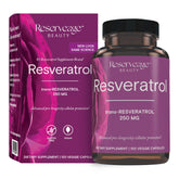 Front view of Reserveage Beauty Resveratrol 250 mg bottle