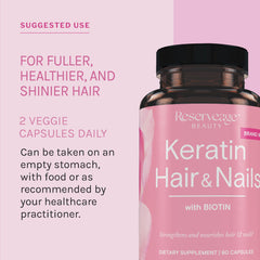 Healthy hair and nails concept with keratin booster