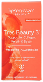 Reserveage Nutrition Tres Beauty 3 bottle product shot