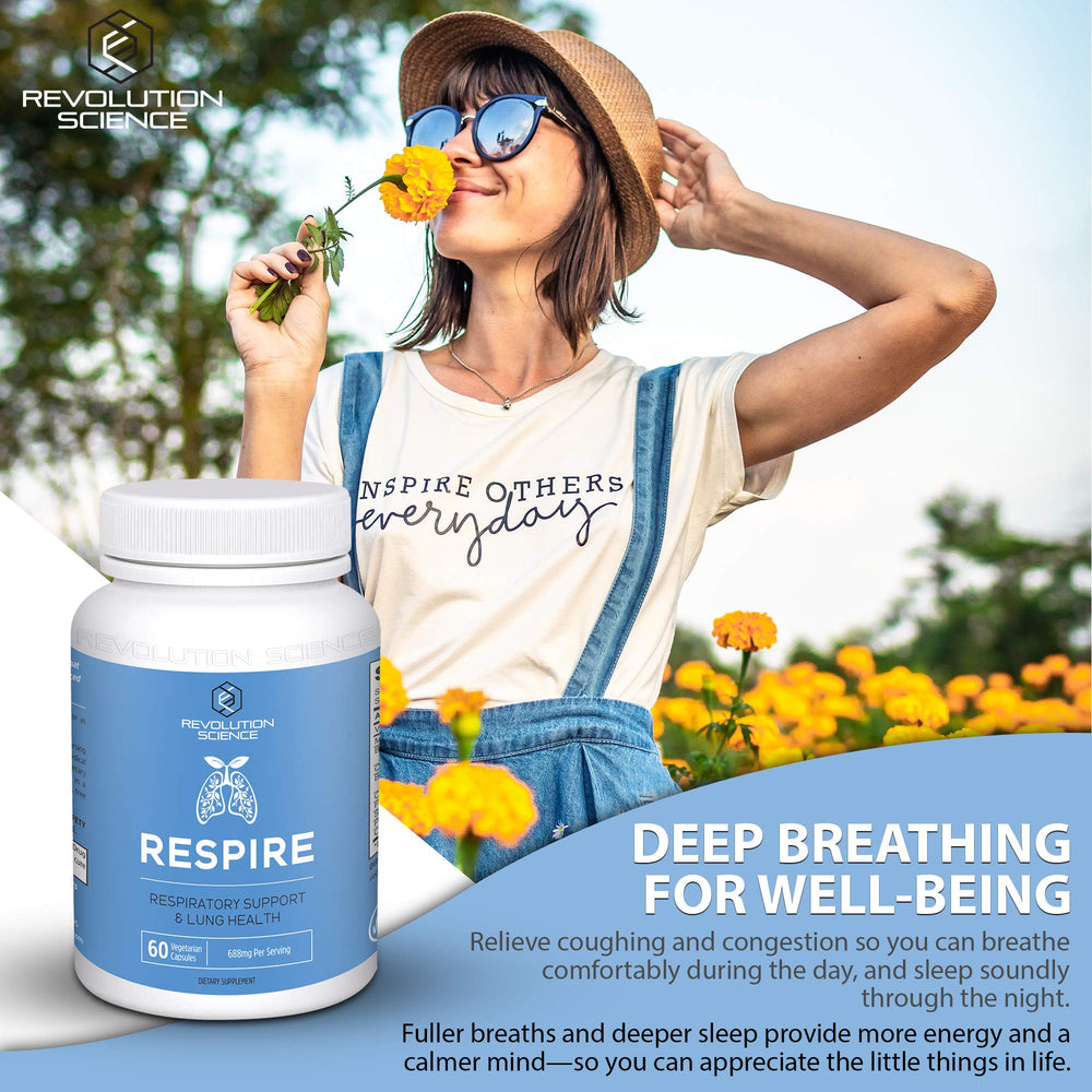 Respire packaging showing Made in USA cGMP facility