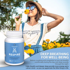 Respire packaging showing Made in USA cGMP facility