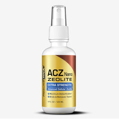 Bottle of Results RNA ACZ Nano Zeolite Extra Strength on white background