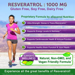 Close-up of two 500mg resveratrol capsules