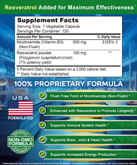 Image showing 100mg Resveratrol per capsule