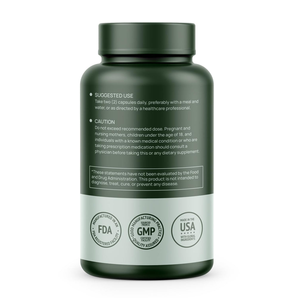 Close-up of front label on Resveratrol bottle