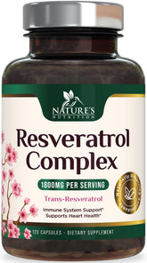 Resveratrol 1800mg bottle on white background