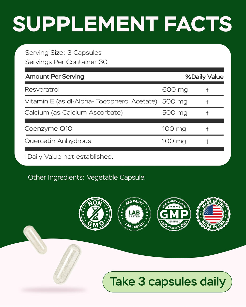 Quercetin and Vitamin C in antioxidant complex