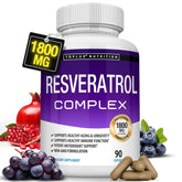 Resveratrol 1800 mg supplement bottle label