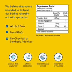 Serving size information on Resvital packaging