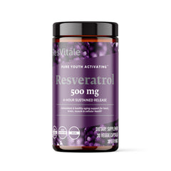 Bottle of ResVitale Resveratrol 500 mg supplement