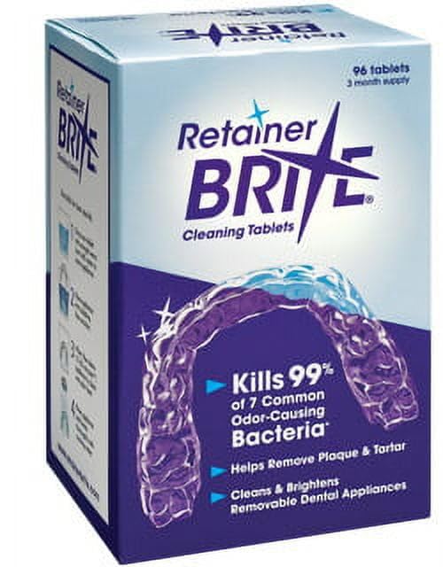 Retainer Brite Tablets 96 count for cleaner retainers and dental appliances