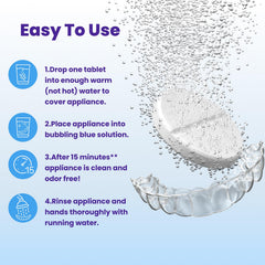 Retainer Brite aligner cleaner in use on an Invisalign tray