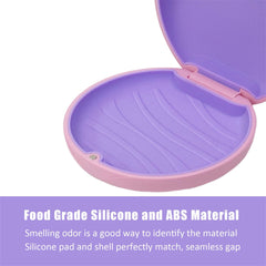 Compact portable retainer case showing dimensions 3.42 x 0.98 inches